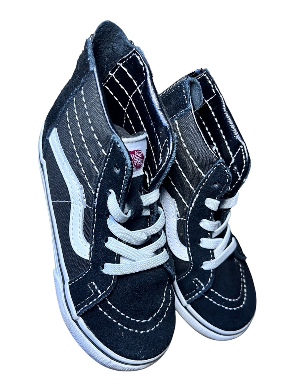 NEW Vans Kids Black & White High-Top Sneakers